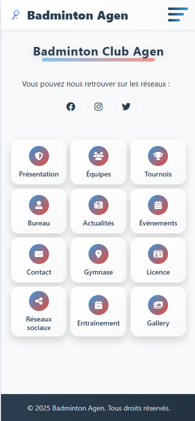 Site Internet pour le club de badminton d'Agen - Image 1