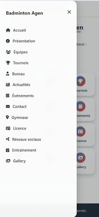 Site Internet pour le club de badminton d'Agen - Image 2